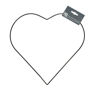 4A Metalen Hart Draad Frame | Kleur: Zwart | Diameter 35 centimeter | Per 10 harten