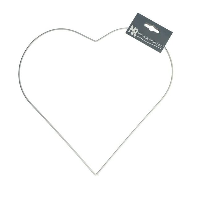 Metalen Hart Draad Frame | Kleur: Natuurlijk Wit | Diameter 35 centimeter | Per 10 harten