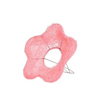 4A Bouquet holder Sisal “Flower” | Colour: Pink | Diameter 15 centimeter | Per 10 bouquet holders