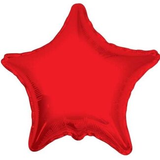 4A Party! Ballon Ster | Kleur: Rood | Diameter 45 centimeter | Per 10 ballonnen
