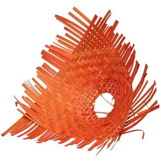 4A Bouquet holder Bamboo Braid | Colour: Orange | Diameter 34 centimetre | Per 6 bouquet holders