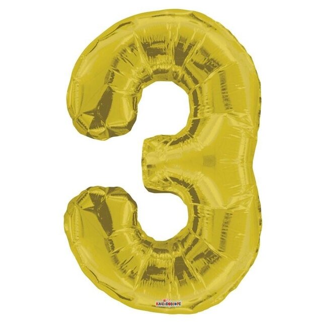 Party! Balloon Number 3 | Colour: Gold-coloured | Height 85 centimetre | Per balloon