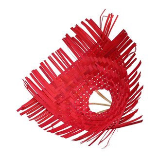 4A Bouquet holder Bamboo Braided | Colour: Red | Diameter 30 centimetre | Per 6 bouquet holders