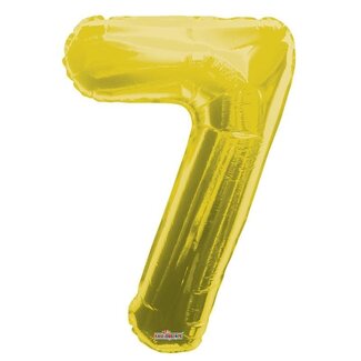 4A Party! Balloon Number 7 | Colour: Gold-coloured | Height 85 centimeter | Per balloon