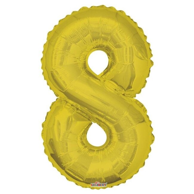 Party! Ballon Nummer 8 | Kleur: Goudkleurig | Hoogte 85 centimeter | Per ballon