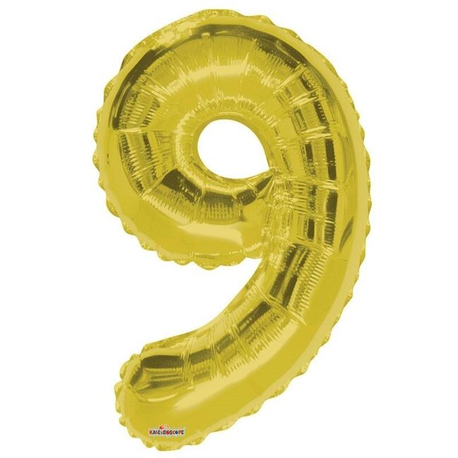 Party! Ballon Nummer 9 | Kleur: Goudkleurig | Hoogte 85 centimeter | Per ballon
