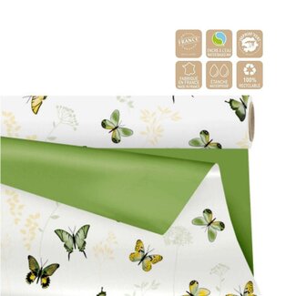 4A Beidseitig matte Folie auf Rolle “Floraison” | Farbe: Grün | Breite 80 centimeter | Länge 25 meter | pro Rolle