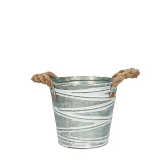 4A Zinken Bloempot Plantenpot “Brent” | Kleur: Grijs | Diameter 13 centimeter | Hoogte 12 centimeter | Per 10 bloempotten