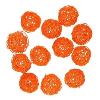 4A Rotan Rattan Bal | Kleur: Oranje | Diameter 6 centimeter | Per 12 ballen