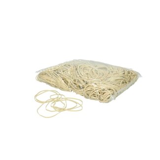 4A Elastic bands | Colour: Natural White | Diameter 80 millimeter | Thickness 3 millimeter | Weight 1 kilo | Per bag