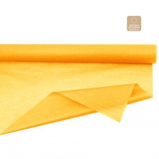 4A Zijdepapier op rol | Kleur: Donkergeel | Breedte 75 centimeter | Lengte 50 meter | 28 gram/m2 | Per rol