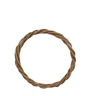 4A Gedroogde Gevlochten Twijg Ring | Kleur: Bruin | Droogdecoratie | Diameter 35 centimeter | Dikte 3.5 centimeter | Per ring