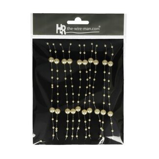 4A Pearl garland Wire | Colour: Champagne | Length 3 meter | Per garland