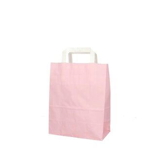 4A Papieren Cadeautassen | Kleur: Lichtroze | Lengte 22 centimeter | Breedte 11 centimeter | Hoogte 28 centimeter | Per 50 tassen