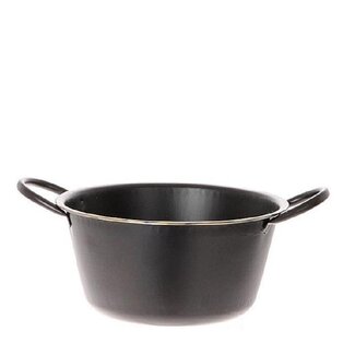 4A Zinken Schaal Bloempot Plantenpot | Kleur: Zwart | Diameter 19 centimeter | Hoogte 9.5 centimeter | Per 10 schalen
