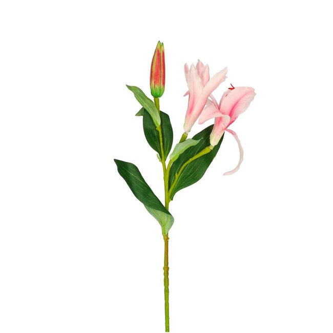Lily Artificial Flower | Colour: Light pink | Lilium Artificial Flowers | Length ± 79 centimetre | Per 6 artificial flowers