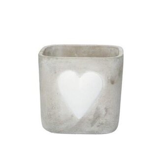 4A Keramiek Bloempot “Together” | Kleur: Natuurlijk Wit | Diameter 13 centimeter | Hoogte 10.5 centimeter | Per 8 bloempotten