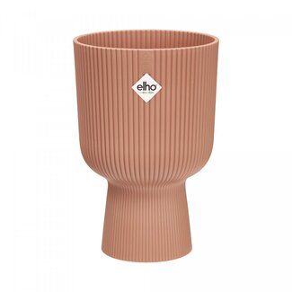 4A Kunststoff Blumentopf Pflanzentopf mit Fuß "Vibes" | Farbe: Rosa | Durchmesser 14 centimeter | Höhe 21 centimeter | Pro 4 Blumentöpfe