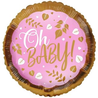 4A Party! Ballon Eco “Oh Baby!” | Farbe: Rosa | Durchmesser 45 Zentimeter | Pro 10 Ballons