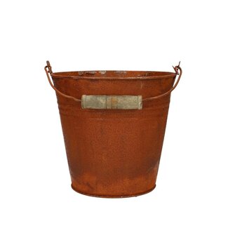 4A Zinken Emmertje Bloempot Plantenpot "Roest" | Kleur: Bruin | Diameter 16 centimeter | Hoogte 15 centimeter | Per 8 emmertjes