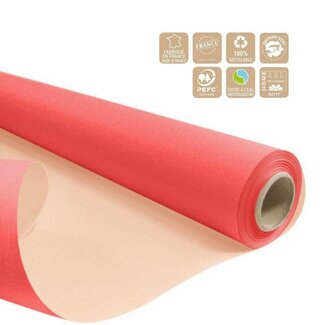 4A Tweezijdig Papier op Rol “Duo” | Kleur: Donkerroze | Breedte 80 centimeter | Lengte 40 meter | 60 gram/m2 | Per rol