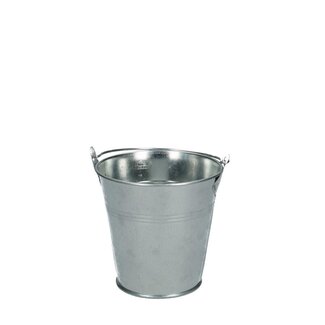 4A Zinc Bucket Flowerpot Plant Pot | Colour: Silver-coloured | Diameter 10 centimeter | Height 9 centimeter | Per 10 buckets