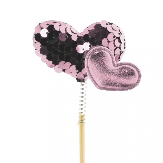 Heart Pick “Posh“ | Colour: Pink | Diameter 5 centimeter | Length pick ± 10 centimeter | Per 25 picks