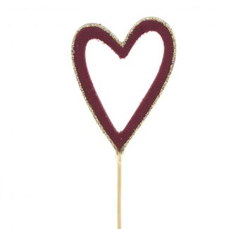 4A Hart Bijsteker “Belle“ | Kleur: Rood | Diameter 8 centimeter | Lengte bijsteker ± 10 centimeter | Per 25 bijstekers