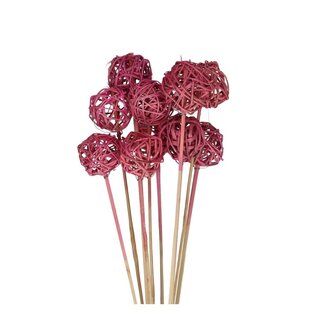 4A Rotan Bal op stok | Kleur: Lichtroze | Brunchbal Bijsteker | Diameter 5 centimeter | Lengte ± 50 centimeter | Per 10 bijstekers