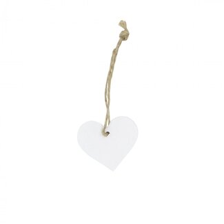 4A Wooden Heart Hanger Decoration | Colour: Natural White | Diameter 3.5 - 4 centimetre | Per 24 hearts