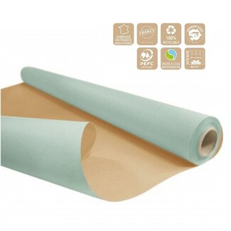 4A Double-sided Paper on roll “Duo” | Colour: Grey-green | Width 80 centimetre | Length 40 metre | 60 gram/m2 | Per roll