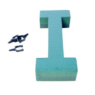 4A Oasis Steekschuim Letter “I” | Kleur: Groen | Hoogte 31 centimeter | Per letter