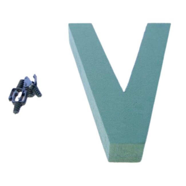 Oasis Steekschuim Letter “V” | Kleur: Groen | Hoogte 31 centimeter | Per letter