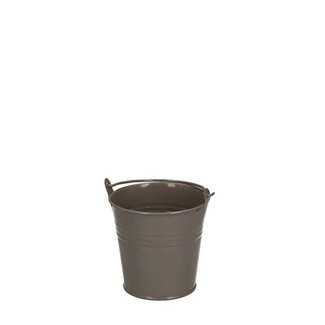 4A Zinken Emmertje Bloempot Plantenpot | Kleur: Zandkleurig | Diameter 8 centimeter | Hoogte 7 centimeter | Per 10 emmertjes