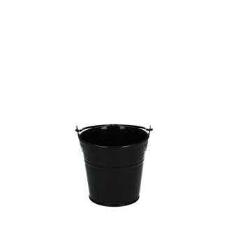 4A Zinken Emmertje Bloempot Plantenpot | Kleur: Zwart | Diameter 8 centimeter | Hoogte 7 centimeter | Per 10 emmertjes