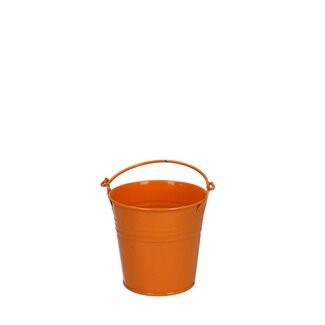 4A Zinken Emmertje Bloempot Plantenpot | Kleur: Oranje | Diameter 8 centimeter | Hoogte 7 centimeter | Per 10 emmertjes