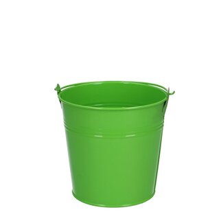 4A Zinken Emmertje Bloempot Plantenpot | Kleur: Appeltjesgroen | Diameter 12.5 centimeter | Hoogte 11.5 centimeter | Per 10 emmertjes