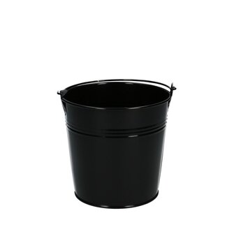 4A Zinc Bucket Flowerpot Plant pot | Colour: Black | Diameter 12.5 centimeter | Height 11.5 centimeter | Per 10 buckets