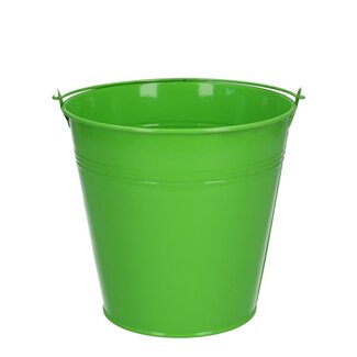 4A Zinken Emmertje Bloempot Plantenpot | Kleur: Appeltjesgroen | Diameter 16 centimeter | Hoogte 15 centimeter | Per 10 emmertjes