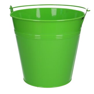 4A Zink-Eimerchen Blumentopf Pflanzentopf | Farbe: Apfelgrün | Durchmesser 20 centimeter | Höhe 18.5 centimeter | Pro 5 Eimerchen