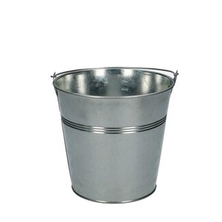 4A Zinc Little Bucket Flowerpot Plant Pot | Colour: Silver-coloured | Diameter 15 centimeter | Height 14 centimeter | Per 10 little buckets