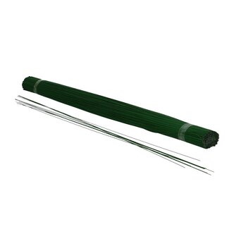 4A Gelakt Bloemendraad stomp | Kleur: Donkergroen | Diameter 0.7 millimeter | Lengte 50 centimeter | Gewicht 2.5 kilo | Per doos