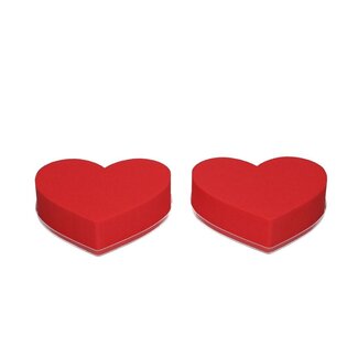 4A Oasis Coloured Floral Foam Heart | Colour: Red | Diameter 18 centimetre | Per 2 hearts