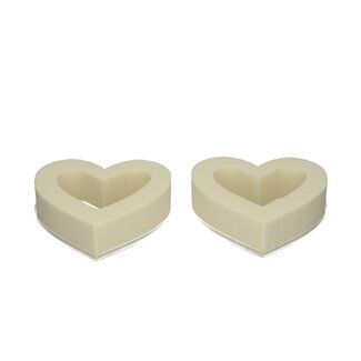 4A Oasis Coloured Floral Foam Heart Open | Colour: Ivory-coloured | Diameter 18 centimeter | Per 2 hearts