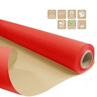 4A Tweezijdig Papier op Rol | Kleur: Rood | Breedte 80 centimeter | Lengte 50 meter | 60 gram/m2 | Per rol