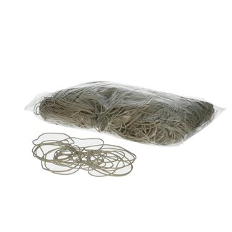 4A Rubber bands | Colour: Natural White | Diameter 50 millimeter | Thickness 1.5 millimeter | Weight 1 kilo | Per bag