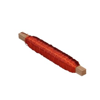 4A Lacquered Copper Wire | Colour: Orange | Diameter 0.5 millimeter | Weight 100 gram | Per roll