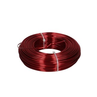 4A Aluminium Draad | Kleur: Rood | Diameter 2 millimeter | Lengte 60 meter | Gewicht 500 gram | Per rol
