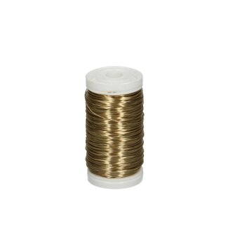 4A Metaal Draad | Kleur: Goudkleurig | Diameter 0.3 millimeter | Gewicht 100 gram | Per rol
