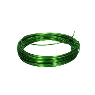 4A Aluminium Wire | Colour: Apple green | Diameter 2 millimeter | Length 12 meter | Weight 100 gram | Per roll